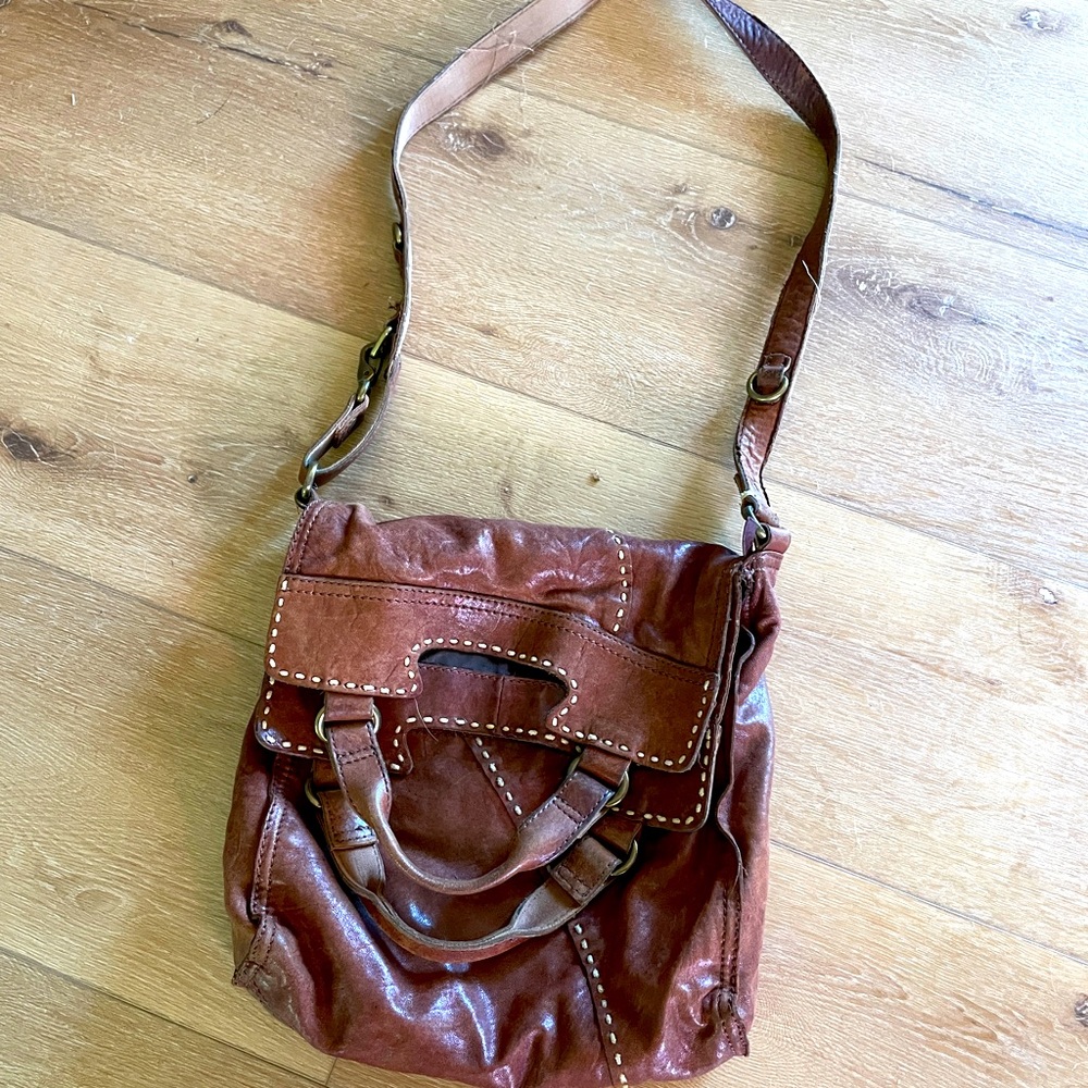 Vintage Lucky Brand Italian Leather Hobo Bag